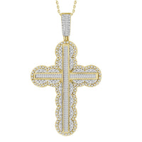 Thumbnail for MEN'S PENDANT 2 CT ROUND/BAGUETTE DIAMOND 10K YELLOW GOLD