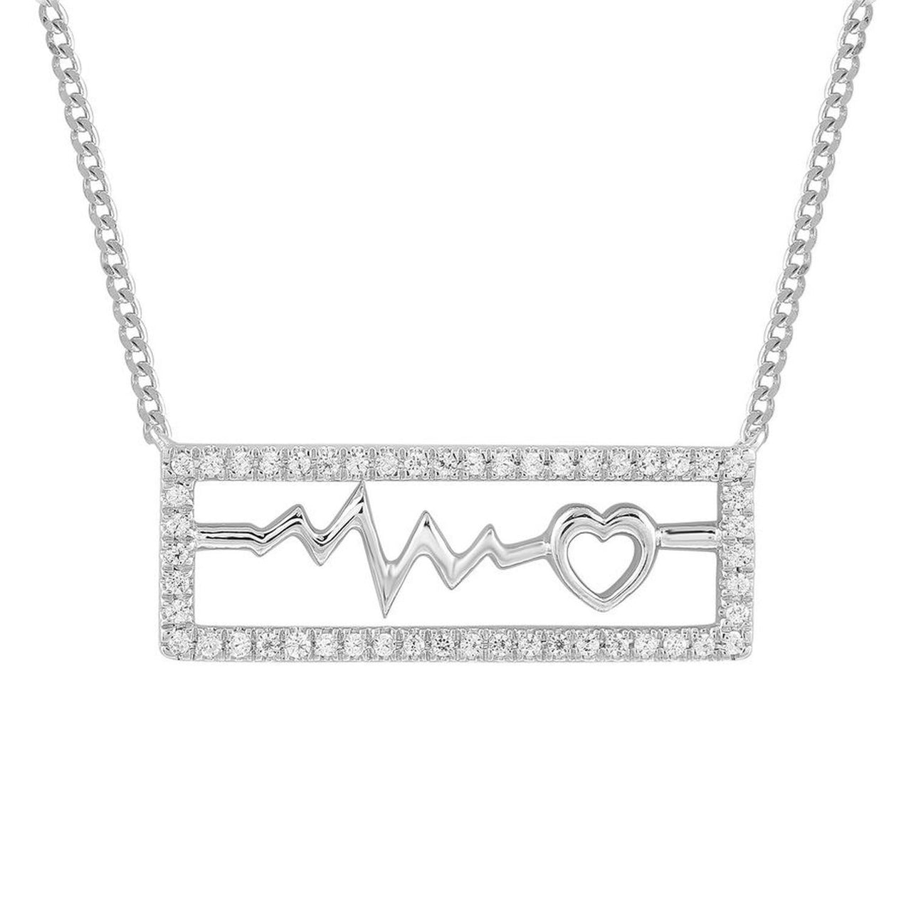 LADIES PENDANT 1/6 CT ROUND DIAMOND 10K WHITE GOLD