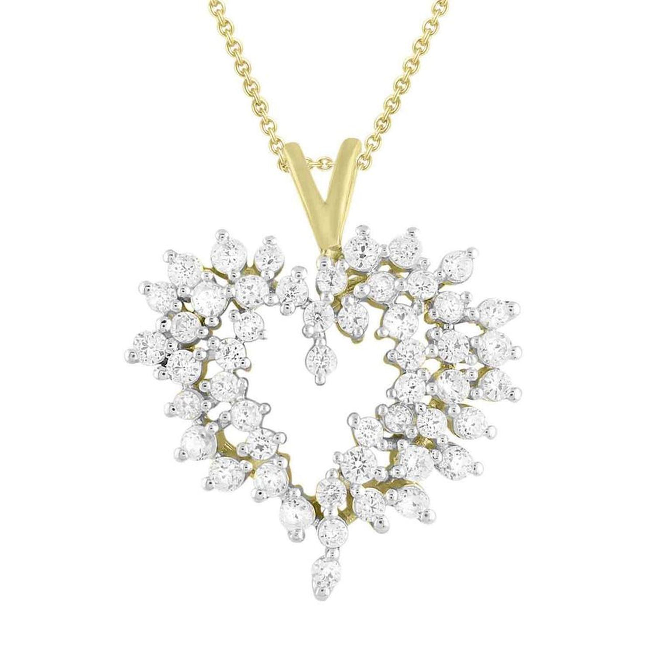 LADIES PENDANT 1/2 CT ROUND DIAMOND 10K YELLOW GOLD
