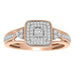 LADIES RING 1/4 CT ROUND DIAMOND 10K ROSE GOLD