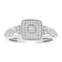 Thumbnail for LADIES RING 1/4 CT ROUND DIAMOND 10K WHITE GOLD