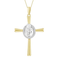 Thumbnail for LADIES PENDANT 1/20 CT ROUND DIAMOND 10K YELLOW/WHITE GOLD