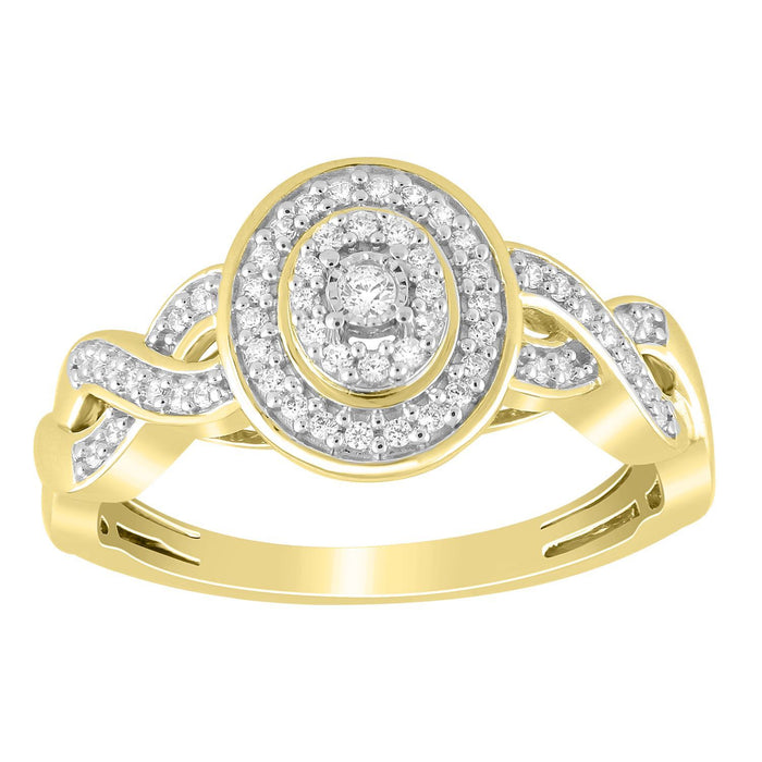 LADIES RING 1/6 CT ROUND DIAMOND 10K YELLOW GOLD