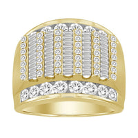 Thumbnail for MEN'S RING 3 CT ROUND/BAGUETTE DIAMOND 10K YELLOW GOLD