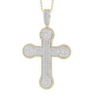 Thumbnail for MEN'S PENDANT 2 1/2 CT ROUND/BAGUETTE DIAMOND 10K YELLOW GOLD