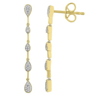 Thumbnail for LADIES EARRING 1/6 CT ROUND DIAMOND 10K YELLOW GOLD