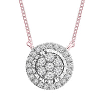 Thumbnail for LADIES NECKLACE 1/5 CT ROUND DIAMOND 10K ROSE GOLD