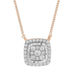 LADIES NECKLACE 1/5 CT ROUND DIAMOND 10K ROSE GOLD