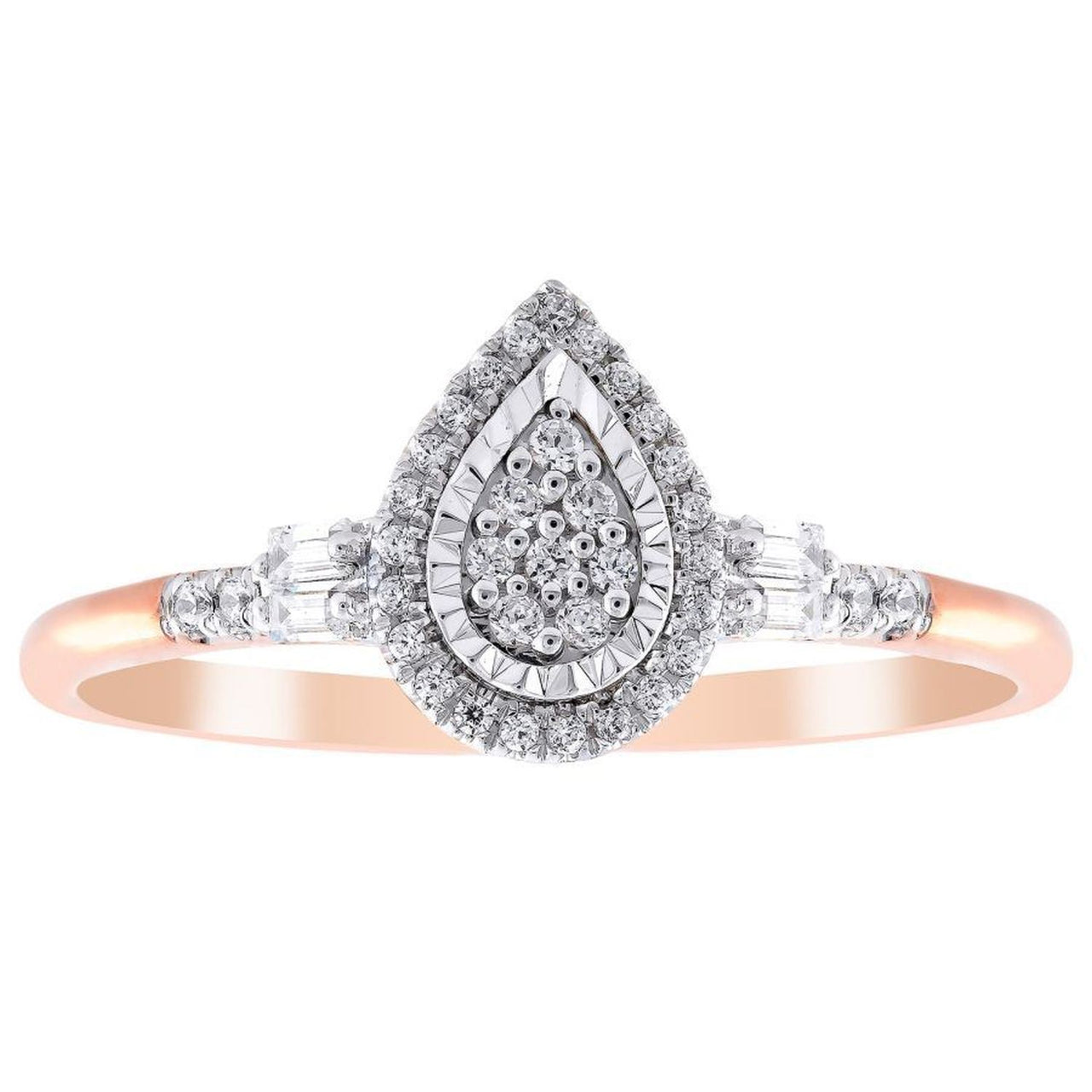 LADIES RING 1/5 CT ROUND DIAMOND 10K ROSE GOLD