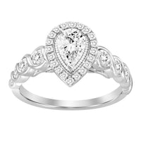 Thumbnail for LADIES RING 1 CT ROUND/PEAR DIAMOND 14K WHITE GOLD
