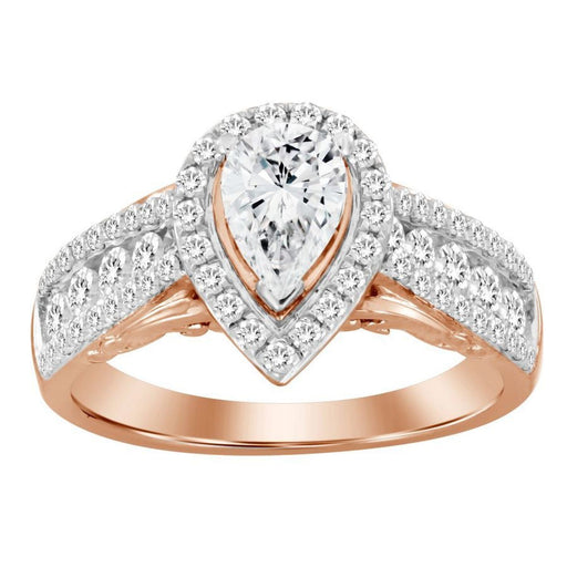 LADIES RING 3/4 CT ROUND DIAMOND 14K ROSE GOLD