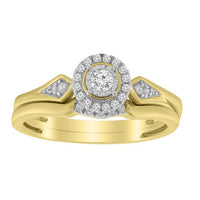 Thumbnail for LADIES BRIDAL RING SET 1/5 CT ROUND DIAMOND 10K YELLOW GOLD