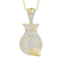 Thumbnail for MEN'S CHARM 1 CT ROUND DIAMOND 10K YELLOW GOLD