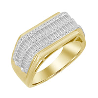 Thumbnail for MEN'S RING 1 CT ROUND/BAGUETTE  DIAMOND 10K YELLOW GOLD