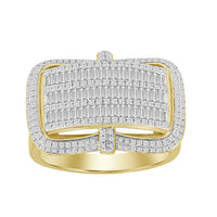 Thumbnail for MEN'S RING 1 CT ROUND/BAGUETTE  DIAMOND 10K YELLOW GOLD