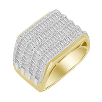 Thumbnail for MEN'S RING 2 CT ROUND/BAGUETTE  DIAMOND 10K YELLOW GOLD