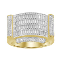 Thumbnail for MEN'S RING 1 CT ROUND/BAGUETTE  DIAMOND 10K YELLOW GOLD
