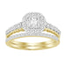 LADIES BRIDAL RING SET 1 CT ROUND/PRINCESS DIAMOND 14K YELLOW GOLD