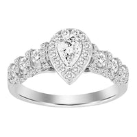 Thumbnail for LADIES RING 3/4 CT ROUND/PEAR DIAMOND 14K WHITE GOLD (CENTER-1/3)