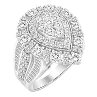 Thumbnail for LADIES ENGAGEMENT RING 3 CT ROUND/BAGUETTE DIAMOND 10K WHITE GOLD