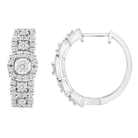 Thumbnail for LADIES HOOPS 1/2 CT ROUND DIAMOND 10K WHITE GOLD
