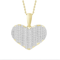 Thumbnail for LADIES PENDANT 1 ROUND/BAGUETTE DIAMOND 10K YELLOW GOLD