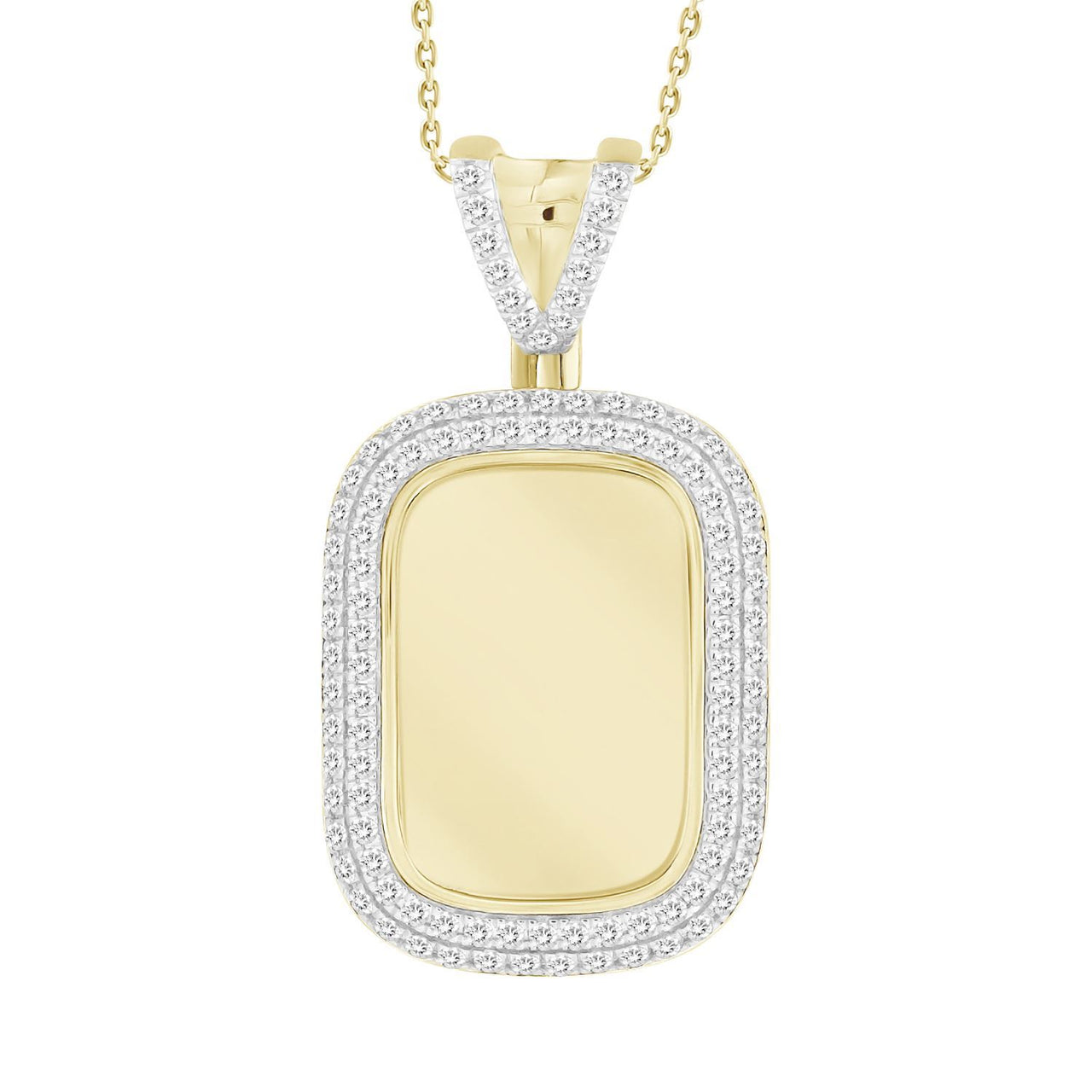 MEN'S CHARM 1 1/2 CT ROUND DIAMOND 10K YELLOW GOLD