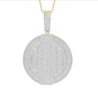 Thumbnail for MEN'S CHARM 2 1/2 CT ROUND/BAGUETTE DIAMOND 10K YELLOW GOLD