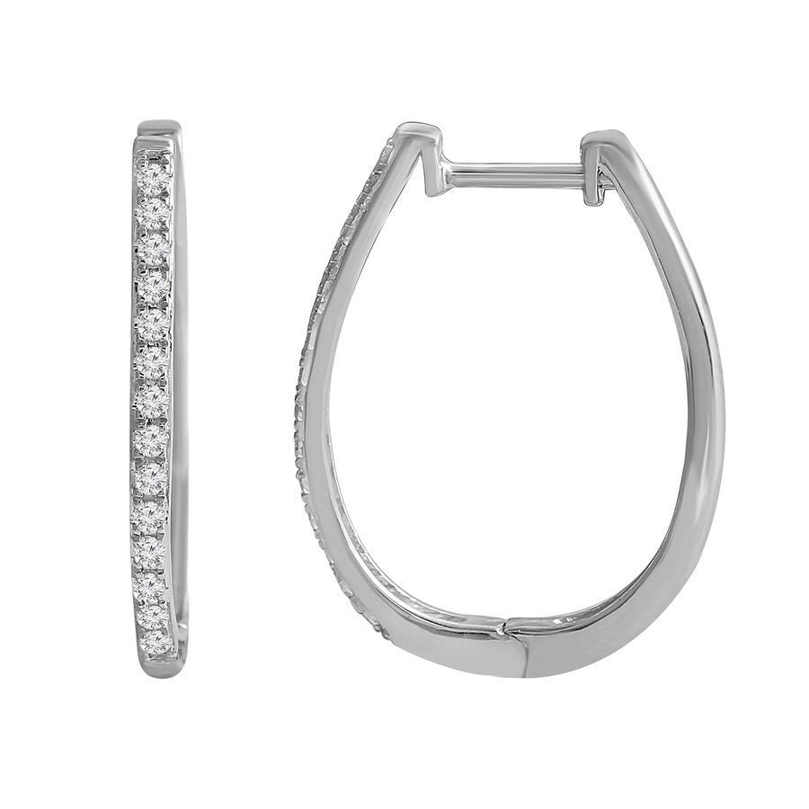 LADIES HOOP 1/4 CT ROUND 10K WG
