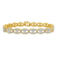 Thumbnail for LADIES BRACELET 1/4 CT ROUND DIAMOND YELLOW PLATED SILVER