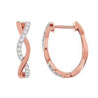 Thumbnail for LADIES HOOPS 1/4 CT ROUND DIAMOND 10K ROSE GOLD