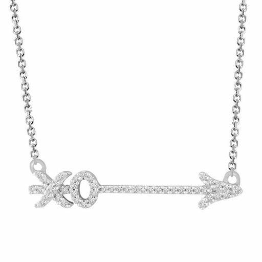 LADIES PENDANT 1/6 CT ROUND DIAMOND 10KT WHITE GOLD WITH CHAIN