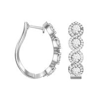 Thumbnail for LADIES HOOPS 1 CT ROUND DIAMOND 14K WHITE GOLD