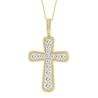 Thumbnail for MEN'S CROSS 1 CT ROUND DIAMOND 10K YELLOW GOLD