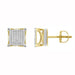 MEN'S EARRING 3/4 CT ROUND DIAMOND 10K YELLOW GOLD