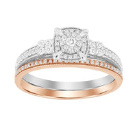 Thumbnail for LADIES TWO STONE RING 1/3 CT ROUND DIAMOND 10K TT WHITE & ROSE GOLD