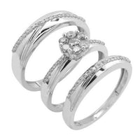 Thumbnail for LADIES TRIO SET 1/2 CT ROUND DIAMOND SILVER