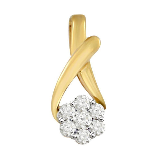 LADIES PENDANT 1/4 CT ROUND DIAMOND 14K YELLOW GOLD