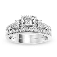 Thumbnail for LADIES BRIDAL RING 3/4 CT ROUND/PRINCESS DIAMOND 14K WHITE GOLD