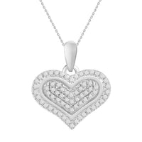 Thumbnail for LADIES PENDANT 1/8 CT ROUND DIAMOND SILVER