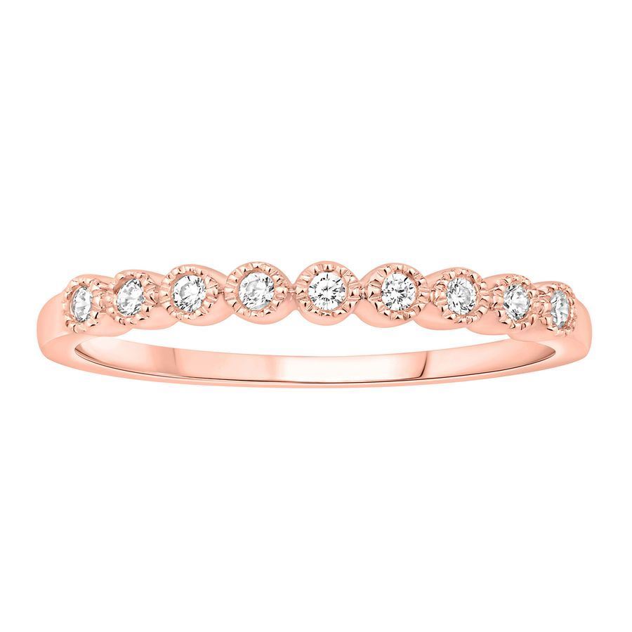 LADIES STACKBLE BAND 1/2 CT ROUND DIAMOND 14K ROSE GOLD