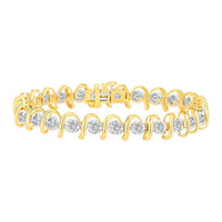 Thumbnail for LADIES BRACELET 3 CT ROUND DIAMOND 10K YELLOW GOLD