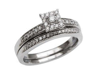 Thumbnail for LADIES BRIDAL RING SET 1/3 CT ROUND DIAMOND 14K WHITE GOLD