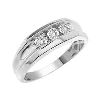 Thumbnail for MEN'S RING 1/2 CT ROUND DIAMOND 14K WHITE GOLD