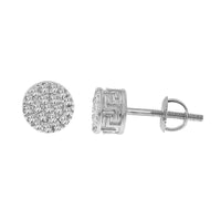 Thumbnail for MEN'S EARRINGS 1/10 CT ROUND DIAMOND 10K WHITE GOLD