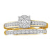 LADIES BRIDAL RING SET 3/4 CT ROUND DIAMOND 14K YELLOW GOLD