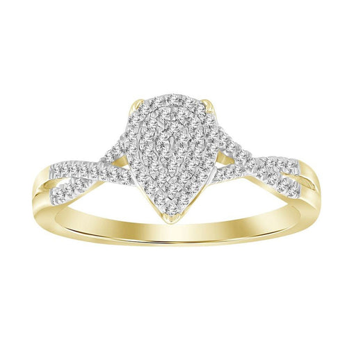 LADIES RING 1/6 CT ROUND DIAMOND 10K YELLOW GOLD