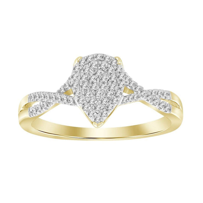 LADIES RING 1/6 CT ROUND DIAMOND 10K YELLOW GOLD