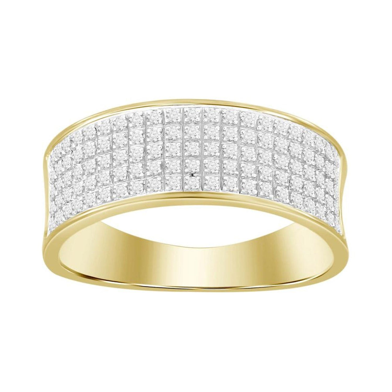 MEN'S RING 1/3 CT ROUND  DIAMOND 10K YELLOW GOLD