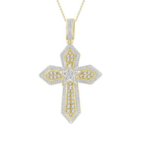 Thumbnail for MEN'S CROSS 1 1/2 CT ROUND DIAMOND 10K YELLOW GOLD